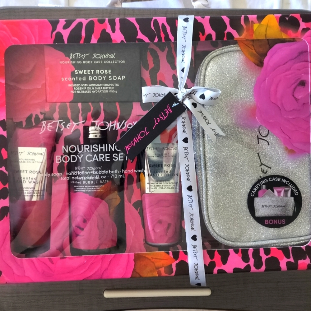 Betsey Johnson Nourishing Body Care - 5 Piece Set Sealed In Box - Sweet Rose